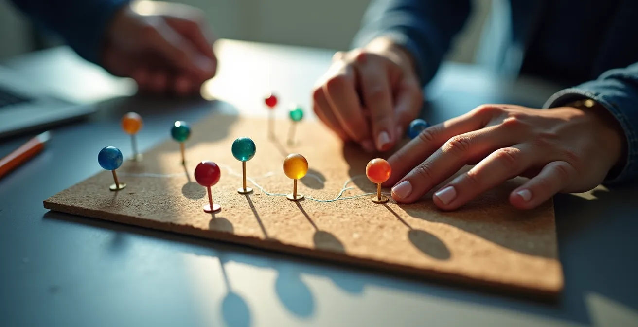 Écran d'ordinateur montrant des graphiques de données et tendances avec main pointant des corrélations